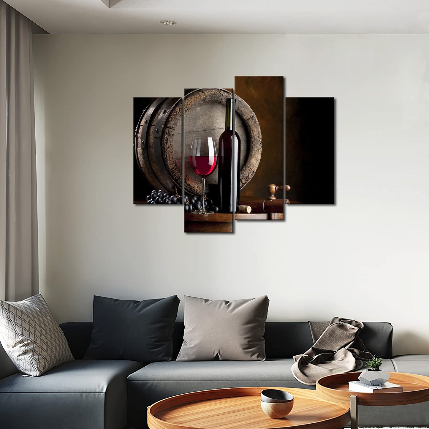 Wine Wall Art for Dining Room Wine Bar Canvas Wall Decor Painting Kitchen Pictures Print On Canvas Food Picture for Home Modern Decoration