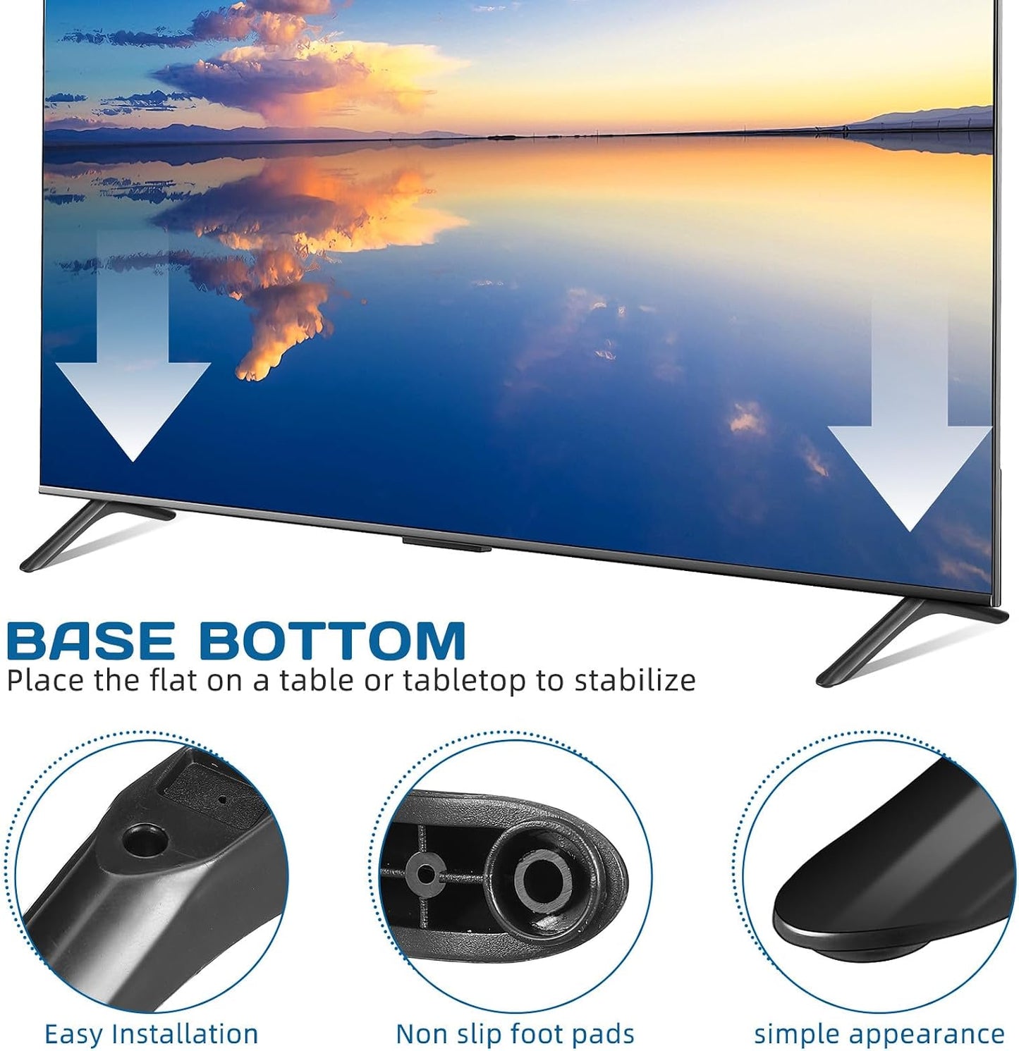32 Inch BESPORTBLE Universal Tv Stand Legs Replacement with Screws, Tabletop Tv Base Pedestal Feet, Monitors
