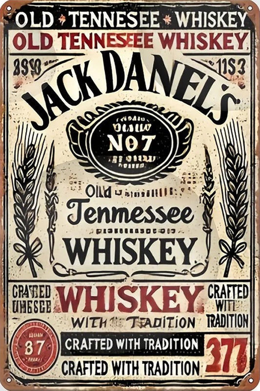 Vintage Bar Tin Sign,Retro Beer Metal Poster,Man Cave Wall Art Decor,Wine Plaque for Bar,Pub Club,Garage,Home Basement,Apartment,Gifts 8×12 Inches(JACK DANELS)