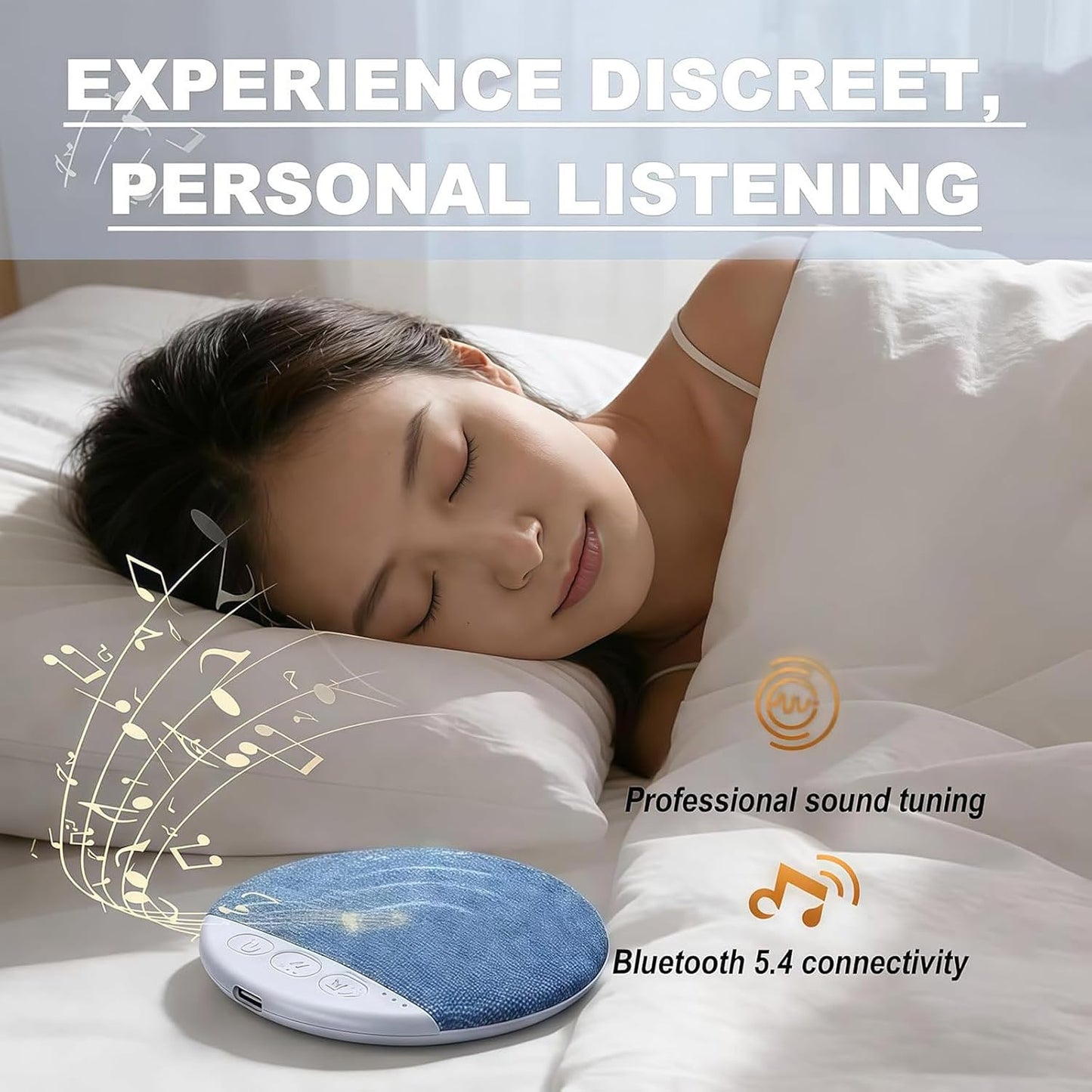 Generic 2026 (1, New Under Sleep Pillow Speaker - Pillow Speaker Bluetooth for Sleeping with White Noise Timer Wireless