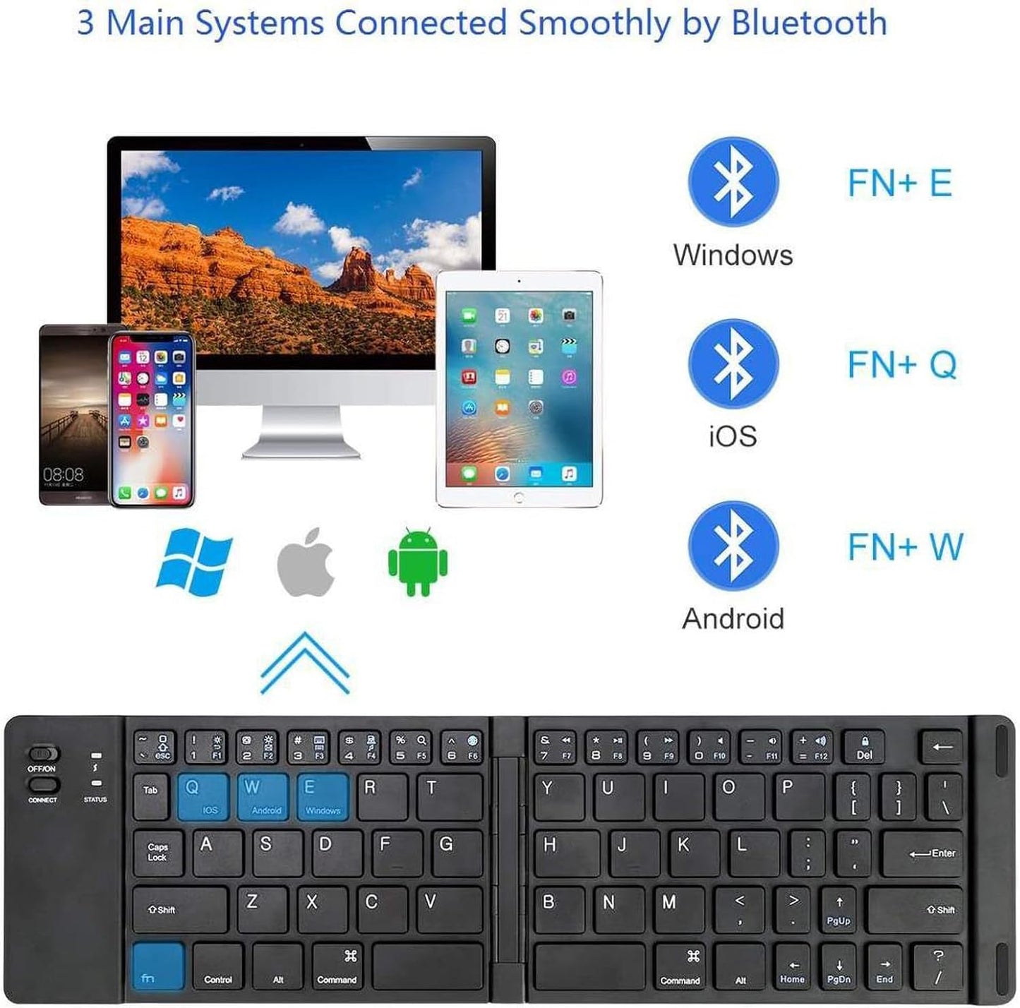 Tek Styz 403E Wireless Bluetooth Keyboard Compatible with Spice Mobile X-Life Built-in Phone Holder/Stand-Ultra Slim