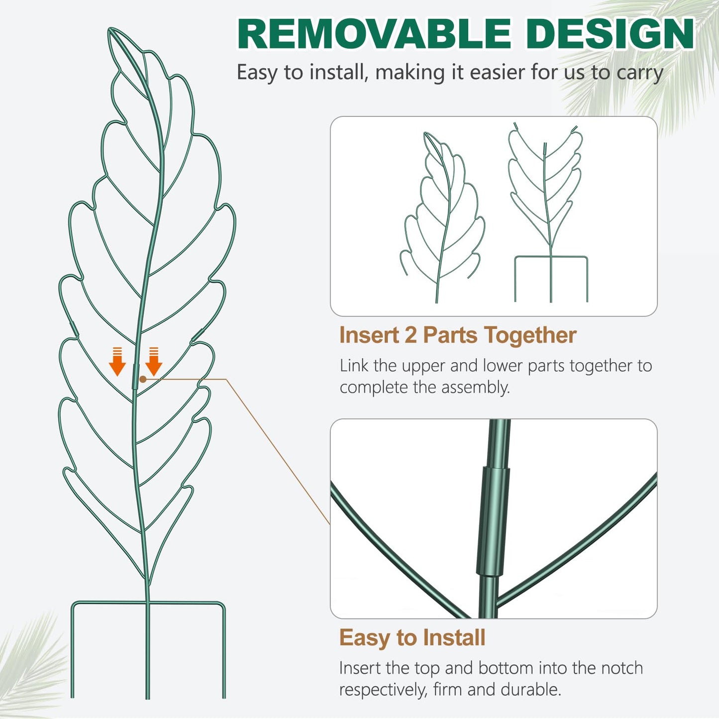 3 Pack Metal Garden Trellis for Climbing Plants,Green Metal Garden Trellis for Vines Plant Rose Vegetable Support,Large Decorative Outdoor Trellis