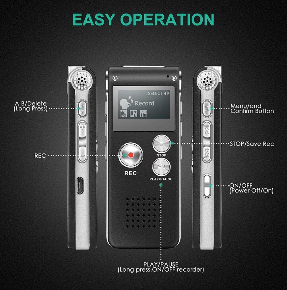 TEAMWILL 1PC 16GB Paranormal Ghost Hunting Equipment Digital EVP Voice Activated Recorder USB