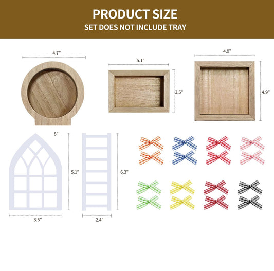 CRCZK 10 Themes Interchangeable Seasonal Decor Set - Rustic Farmhouse Spring Tiered Tray Decorations, Perfect for Holiday Decor, Lavender Decor Spring Decorations for Home Easter Decorations