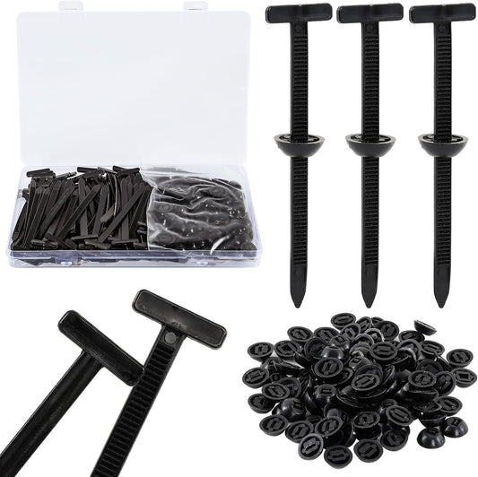 DIDONSO 100PCS Push Mount Cable Tie Buckle Clips with Nylon Zip Ties, Universal Automotive Wire Harness Fasteners