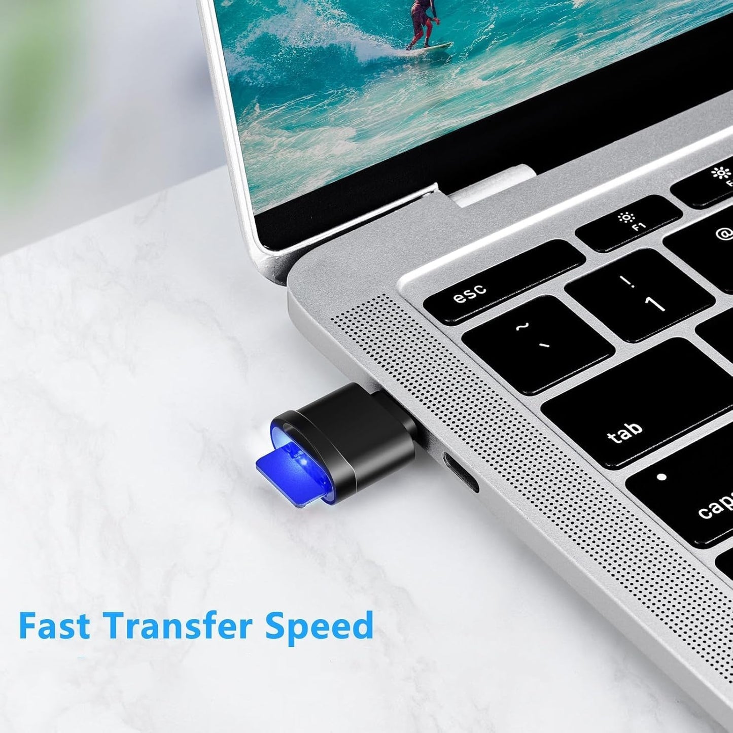 JOYNANO 64GB 10 FAT32 24/7 (64GB SECUEYE TF Memory Card with Type C Adapter, Class High Speed Reading/Writing