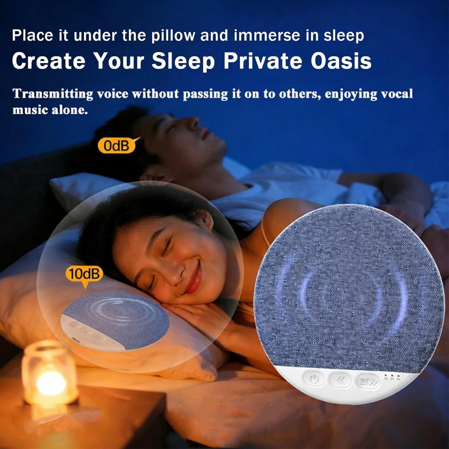 Generic 6.0 (2pcs) Ultra-Thin Bluetooth Pillow Speaker with Bluetooth - Bone Conduction Technology, Sleep Pillow