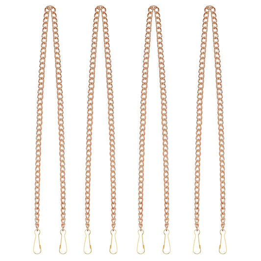 SANGLE SOPFFY Stained Glass Window Hanging Chain, 4PC 30 Inch Gold Metal Picture Hanging Chain Sunshine Catcher Stained Glass Window Panels Chains