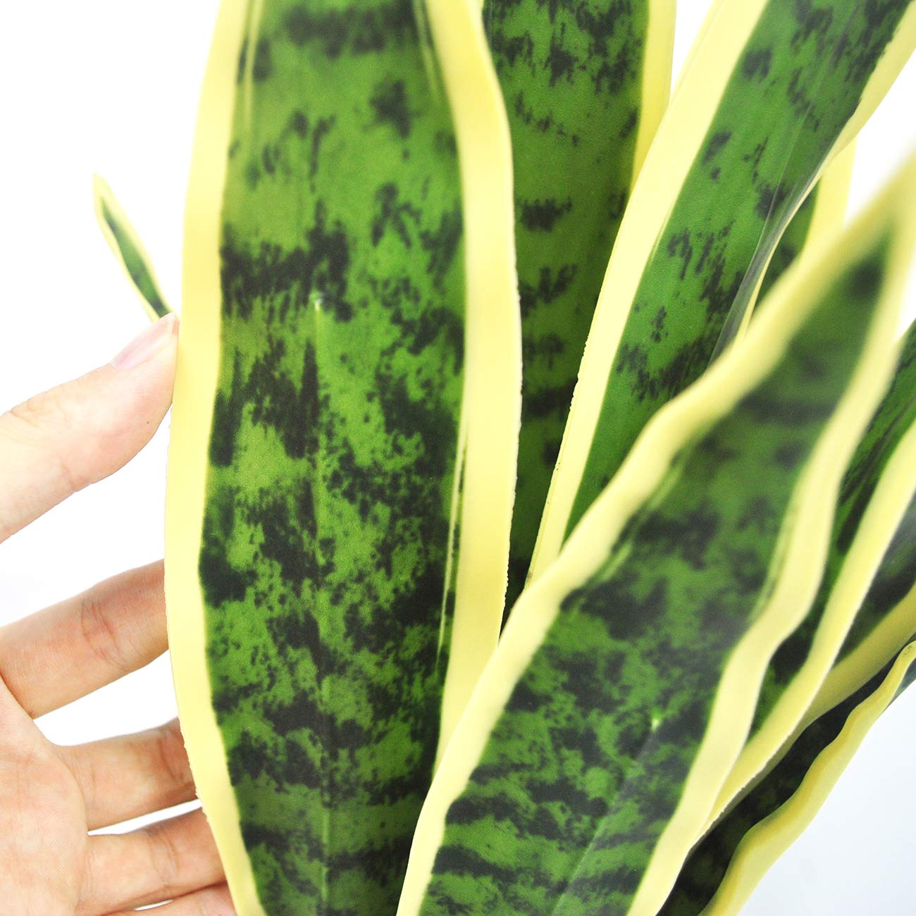 Beebel Artificial Snake Plant 22" Fake Sansevieria Potted Plants Plastic Greenery Perfect Faux Agave Plant for Home Garden Office Store Decoration