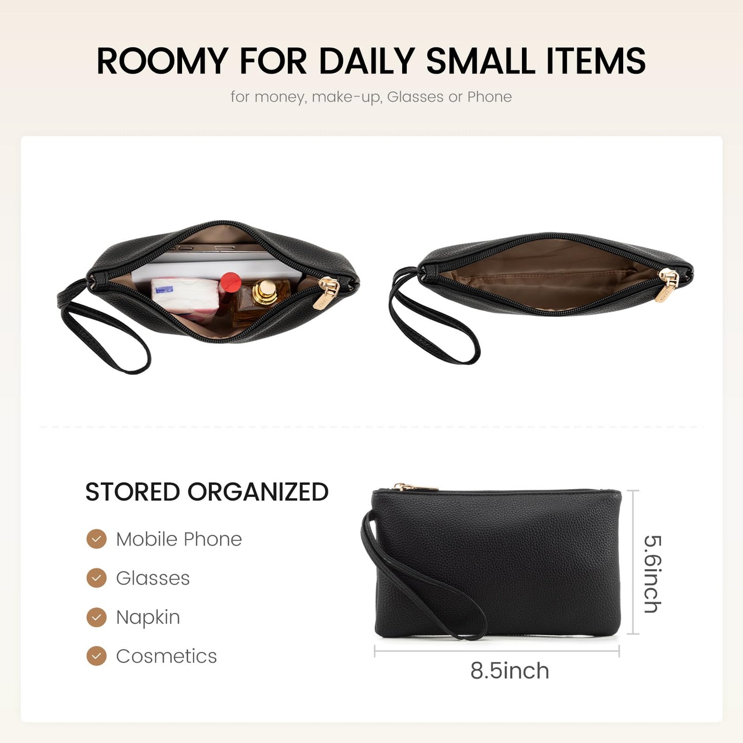 LOVEVOOK Work Tote Bags for Women - PU Leather Laptop Tote Bag for Women with Clutch, Large Capacity Office Purse Computer Briefcase for Casual Business Travel, Black