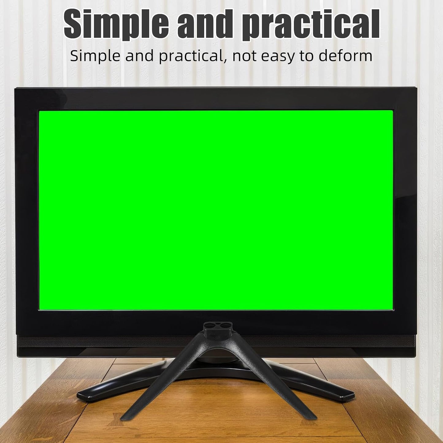FOYTOKI 15mm Tabletop Television Stand Bracket with Dual-Hole Plastic Legs, No-Drill Stable Tv Support Base Compatible