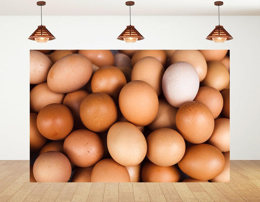 KeyWork 10x10ft Brown Egg Backdrop Farm Produce Photography Background for Party Rustic Farmhouse Themed Events