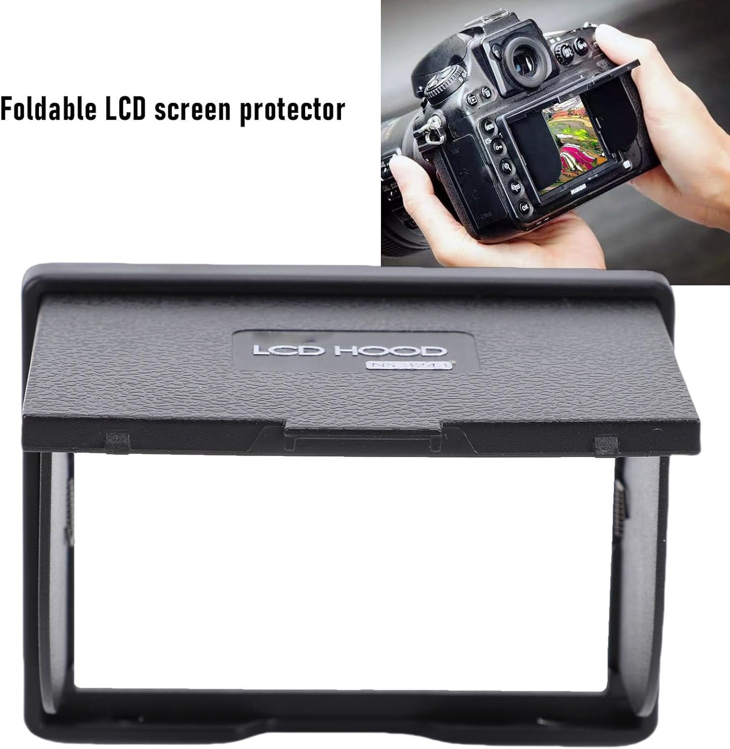 Camera LCD Sun Shade, Non Slip Camera LCD Viewfinder with Screen Protector, Secure Fit & Quick Disassembly, Foldable