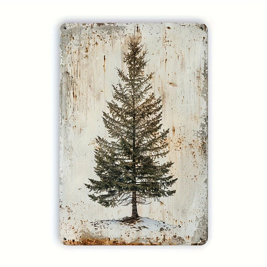 Vintage Tree Metal Tin Sign, Iron Foil Engraving Wall Art, Indoor/Outdoor Decor for Home/Restaurant/Bar/Cafe/Door/Garage, 8x12 inches