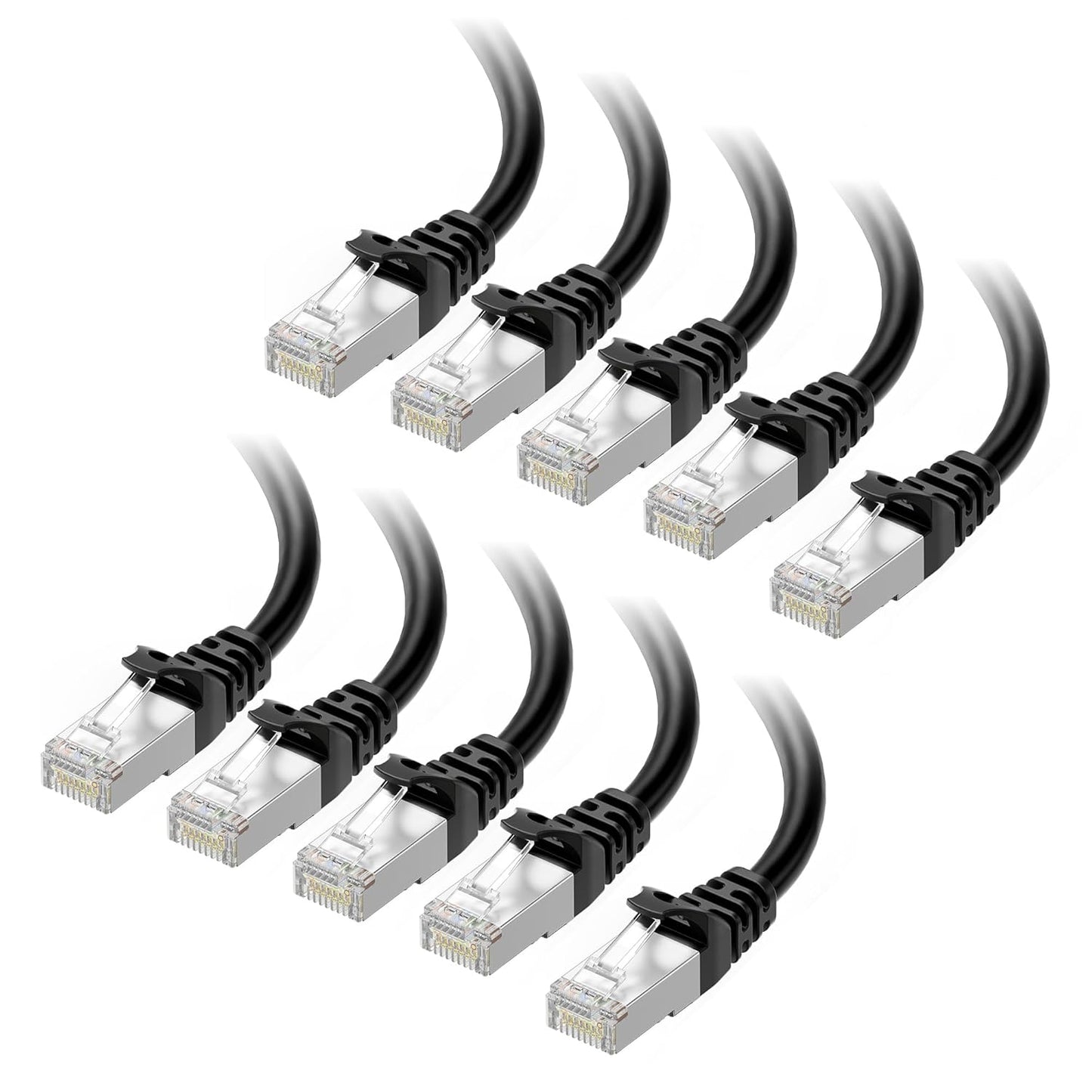 10Gbps 10-Pack 6A 3ft, 6A Cat6A Cable Matters Snagless Short Shielded Cat Ethernet Cable - Cat Cable, Cord, Ethernet