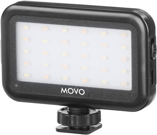 Movo LED-30 Mini LED Light Panel with Adjustable Brightness and Rechargeable Battery - Portable Light Perfect