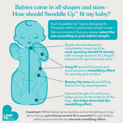 Love to Dream Swaddle UP - Baby Sleep Sack for Self-Soothing | 1.0 TOG, Dusty Blue, Newborn 5-8.5 lbs