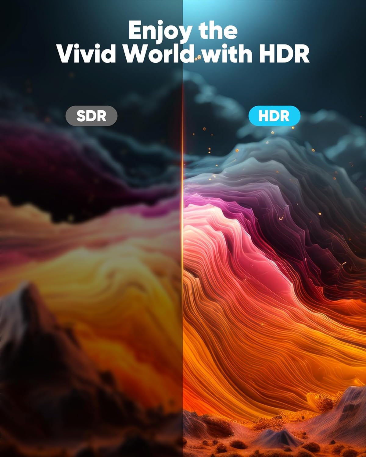 4K 2.0 40FT/12m 4K 18Gbps 3D, 2.2, PS-5/4/3/4K Highwings Long HDMI Cable - HDR Braided HDMI Cord, High Speed