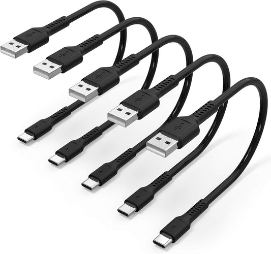 1 5 Pack 3A 20 A20 A51 S10 S20 K51 Foot Short USB C Cord Fast Charge Durable USB A to USB Type C Fast Charging Cable
