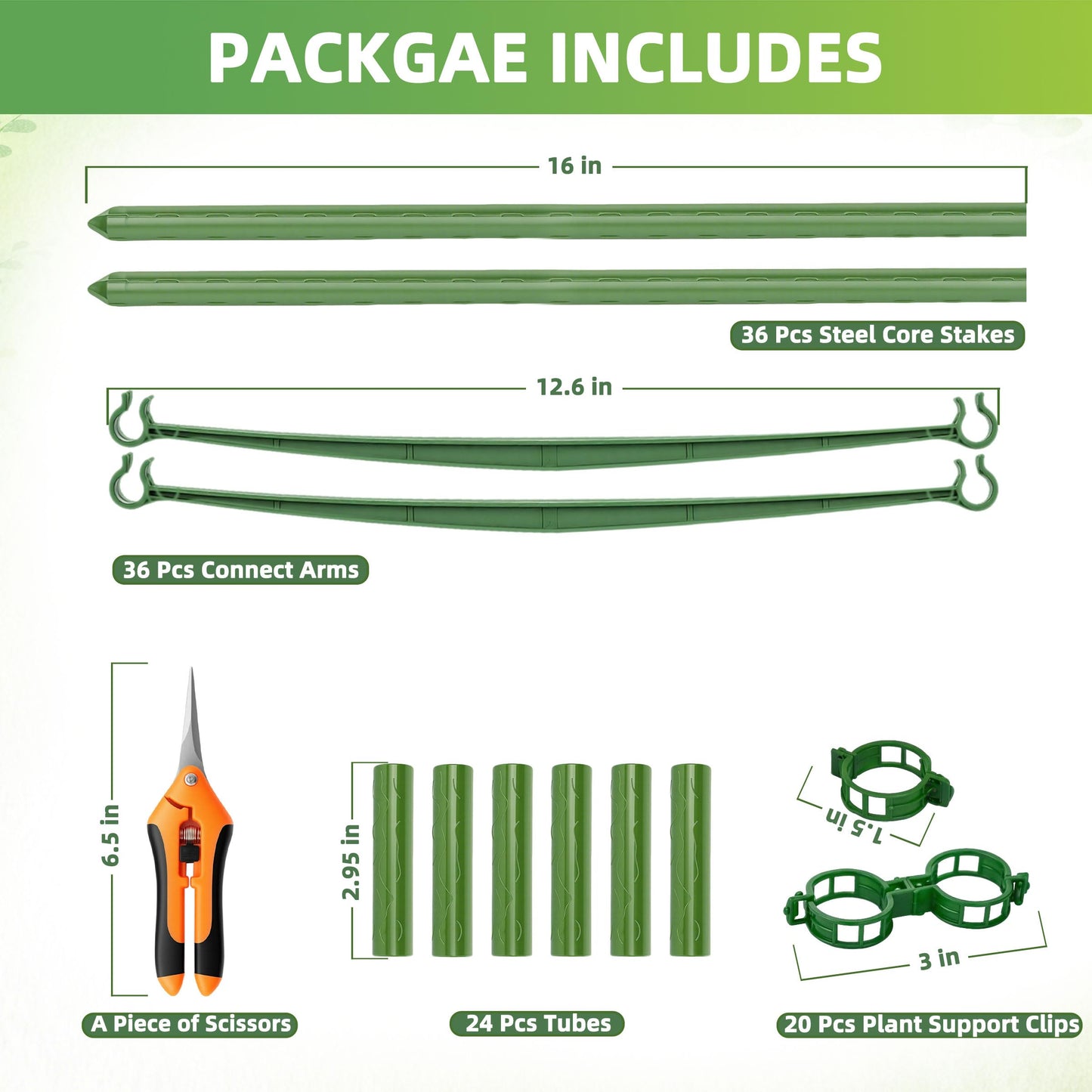 EWPJDK 6-Pack Tomato Cage for Garden Plant Support 48 INCH Garden Stakes Adjustable Tomato Cage for Climbing Plants Pots Vegetables Flowers Fruits (6, 48 Inches)