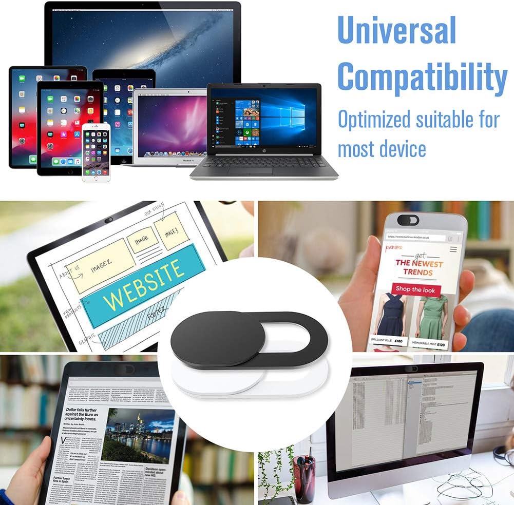 Toojcc [6 Pack]Ultra-Thin 6/7/8 Plus.0.022in Webcam Cover Slide, - Web Camera Cover for Laptops, PC,Computer and Apple