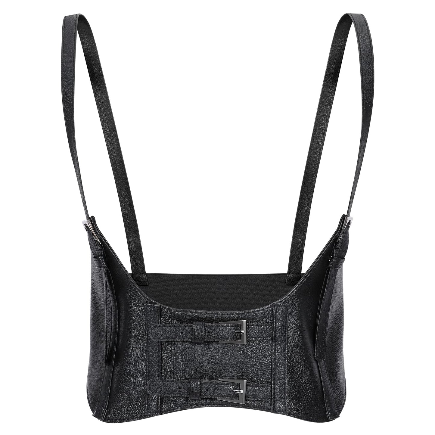 LEACOOLKEY Women Fashion Body Waist Belt Black Steampunk Underbust Corset Belt for Dress Halloween Costume