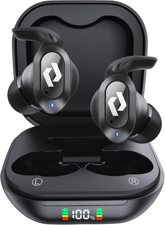 CREASO 64H Bluetooth Earbuds Wireless Ear buds Wireless Charging Case Waterproof Headphones Built in Microphone Stereo