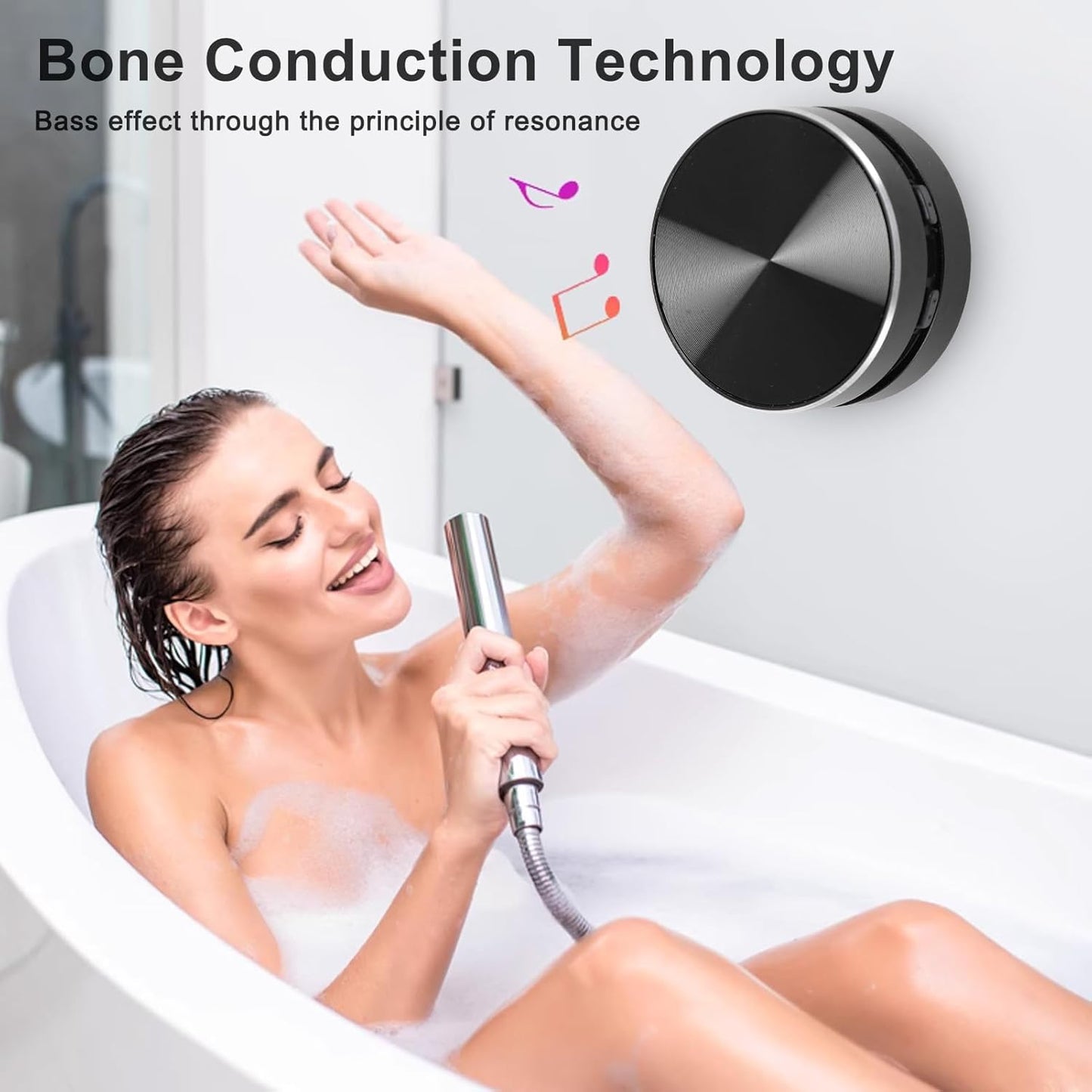 Sanpyl Ultra Mini Bone Conduction Speakers, Turn Anythin into Speaker with Suction Cup, Stereo Bass Portable Small True