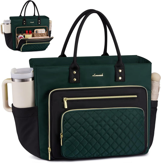 LOVEVOOK 15.6 Inch Laptop Tote Bag for Women With Large Cup Holder, Work Bags Teacher Nurse Bag, Professional Briefcase
