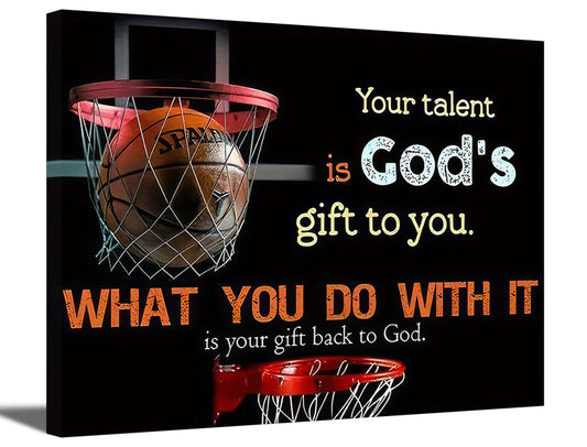 Framed Basketball Inspirational Canvas Wall Art Motivational Quotes Pictures Wall Decor Teen Boy Men Sport Posters Prints Paintings for Boys Room Bedroom Dormitory Artwork Home Decoration