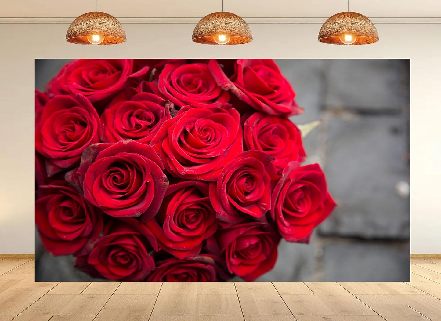 UPXIO 10x8ft Red Rose Bouquet Close Up Backdrop Romantic Floral Arrangement Photo Background Tapestry for Valentine's