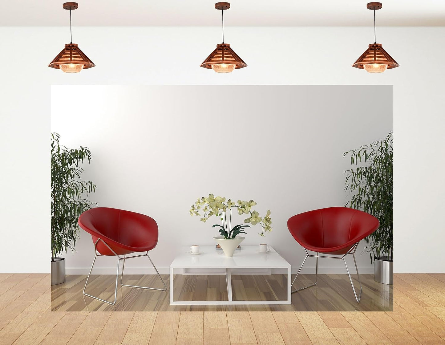 KeyWork 4x4ft Modern Red Accent Chairs Backdrop Contemporary Interior Photography Background for Minimalist Party