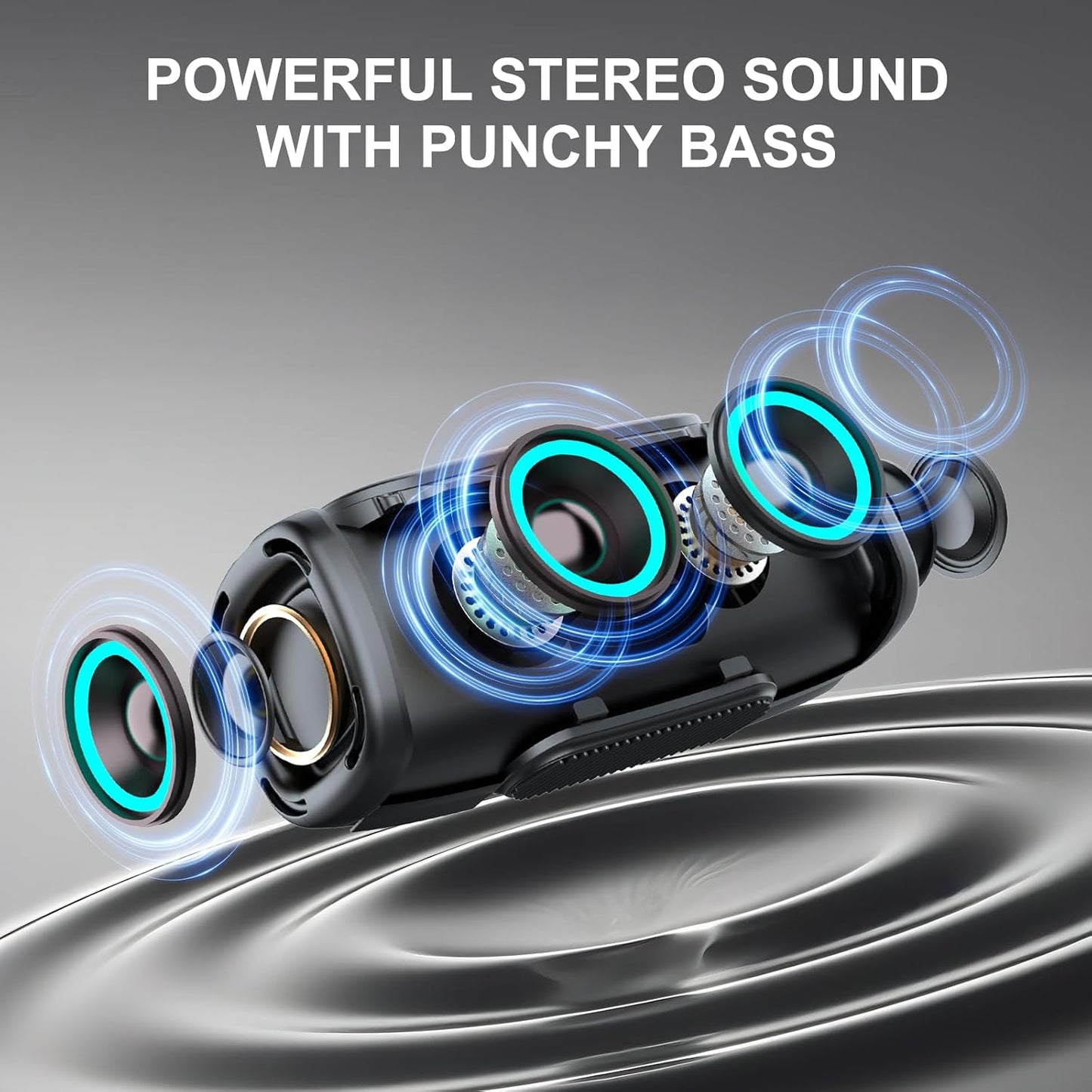 Matast 6000mAh, 36H BT5.4 24W IP6 Bluetooth Speaker Playtime Portable Wireless Speaker with Loud Stereo Sound
