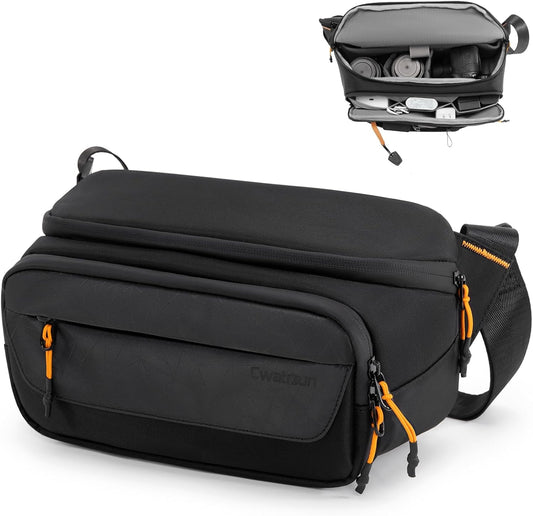 Cwatcun Camera Sling Bag Small, DSLR Compact Camera Shoulder Bag Crossbody, Photography Bag Case Purse for Canon Nikon