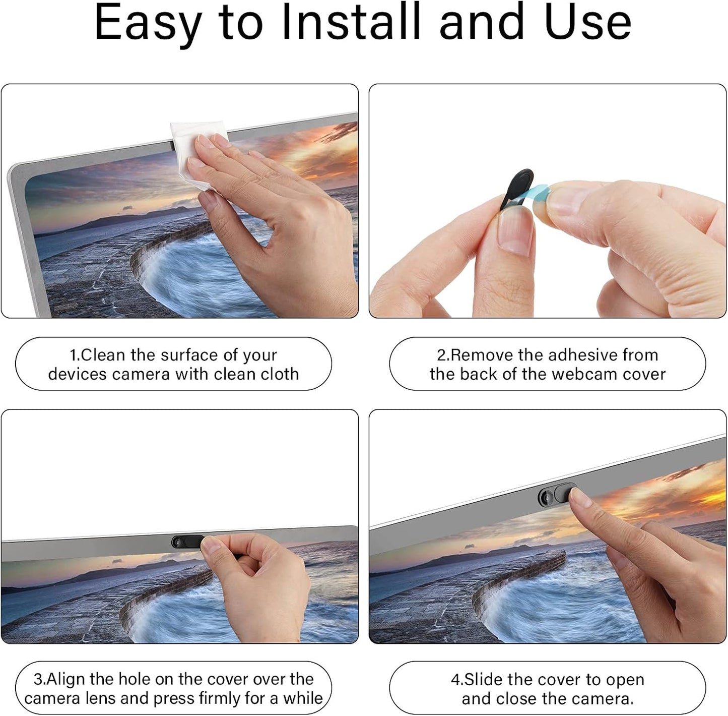 ZUCUCUC 9 Pack Laptop Camera Cover Slide, Camera Cover, Ultra Thin Webcam Cover Slide for Laptop, Desktop, PC, Tablet