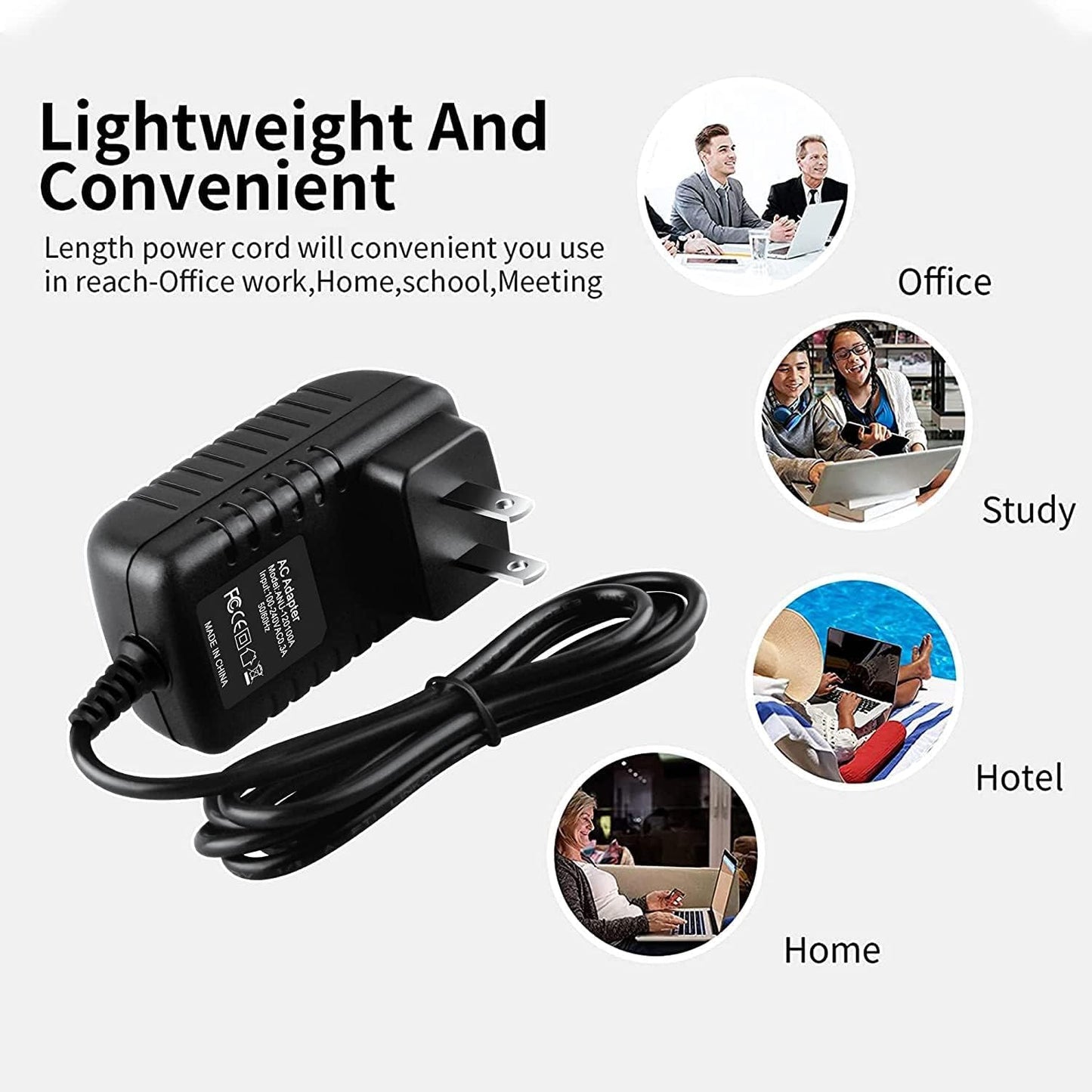 Xzrucst 2.4" AC Adapter for Digital IR Baby Monitor Video Talk Camera Power Supply Cord
