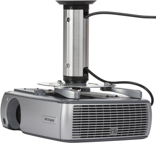 Displays2go 12" (PROJ02SV) Projector Ceiling Mount, Height, Tilt and Rotating, Cable Management