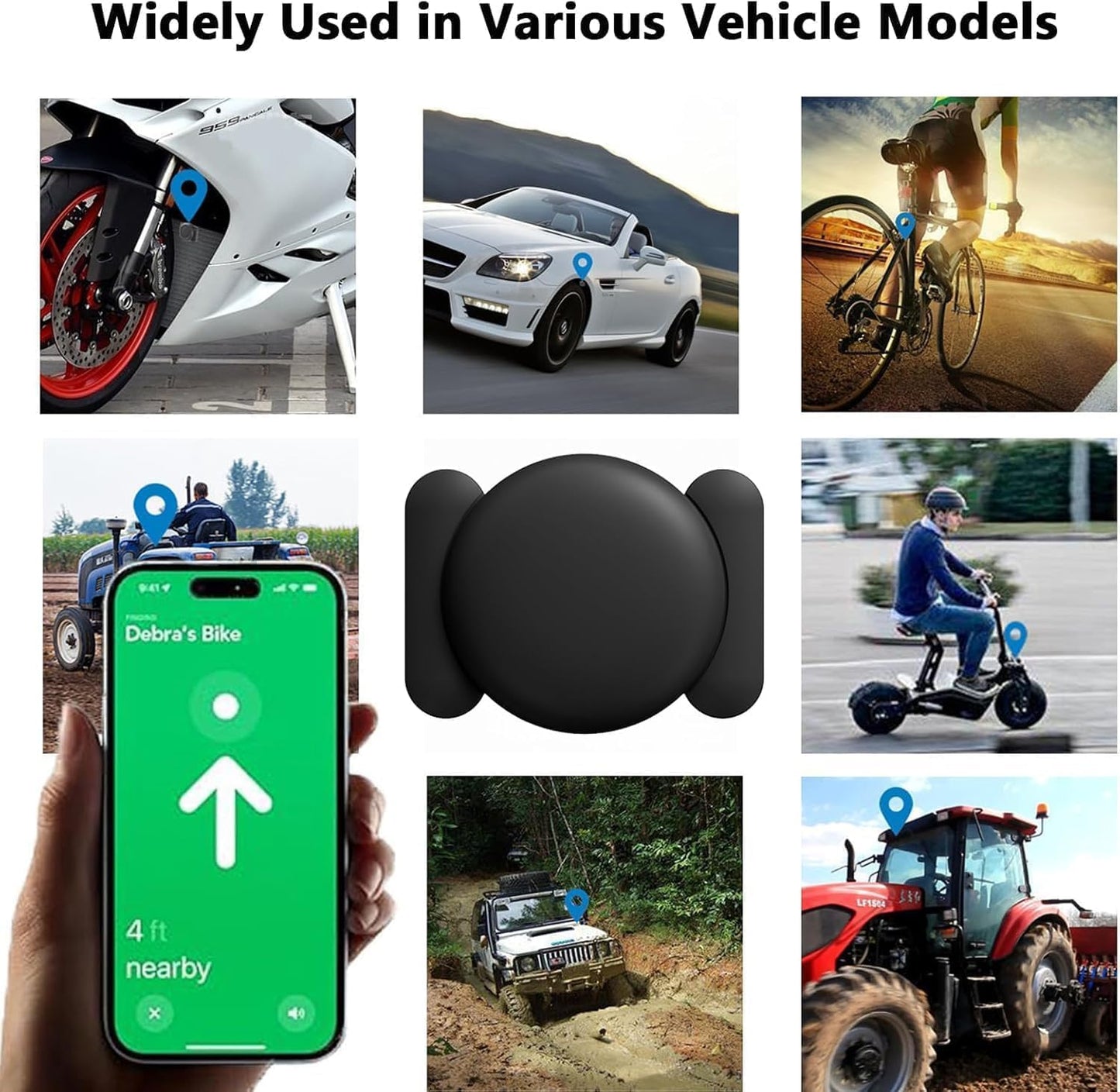 Dahetag (Black,1PCS) Tracker Device for Vehicles,Mini Hidden Car Tracker with Magnetic Case,No Monthly Fee Tracker,Car
