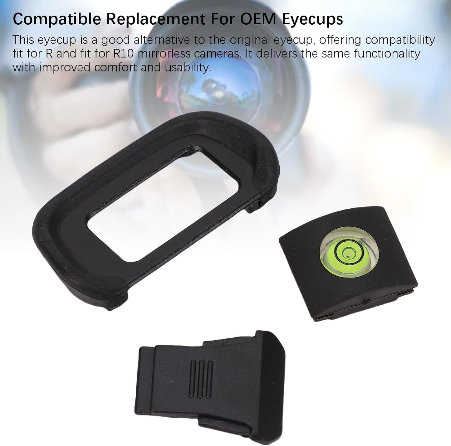 Set, R10 Jonlaki Camera Eyecup Level Hot Shoe Cover Soft ABS Viewfinder Eyecup with Bubble Level and Hot Shoe Cap, Fit