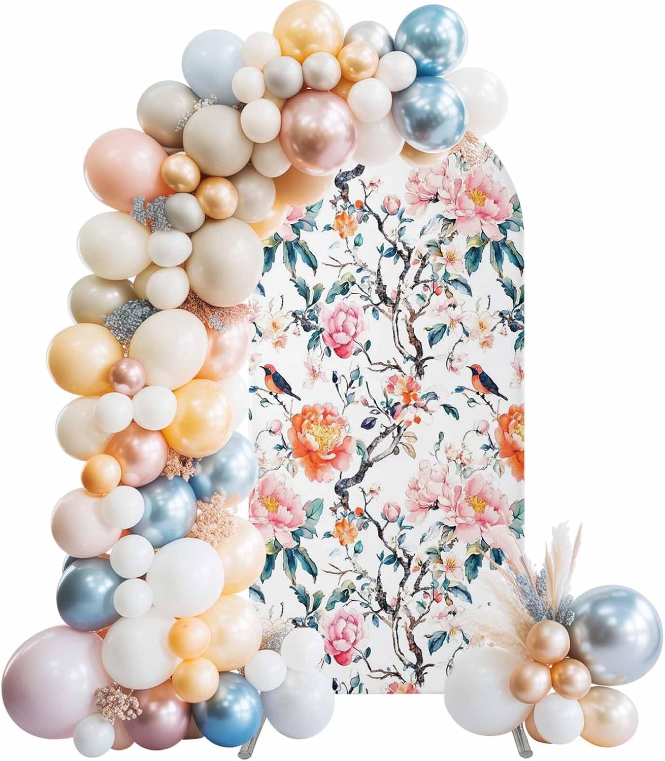 Jnbasdffb 6.6 Floral Blossom Wedding Arch Cover,Stretchy Spandex Arch Backdrop Stand Covers FT,Farmhouse Oil Painting
