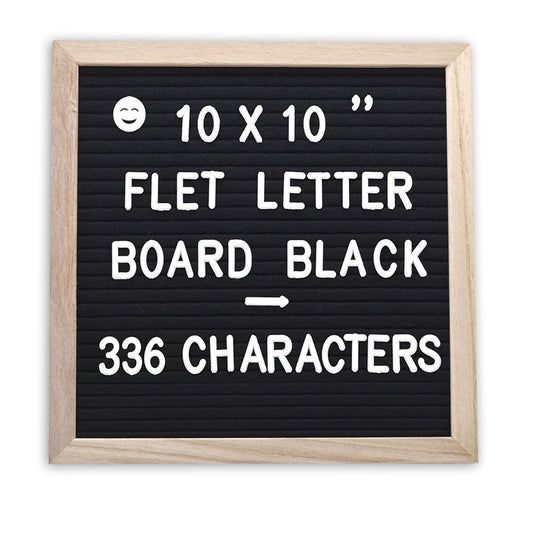 Intomyth Felt Letter Board with 336 Letters Numbers & Symbols, First Day of School Board, 10x10 Inches, Changeable Message Board with Wooden Frame Wall Mount Hook (Black)
