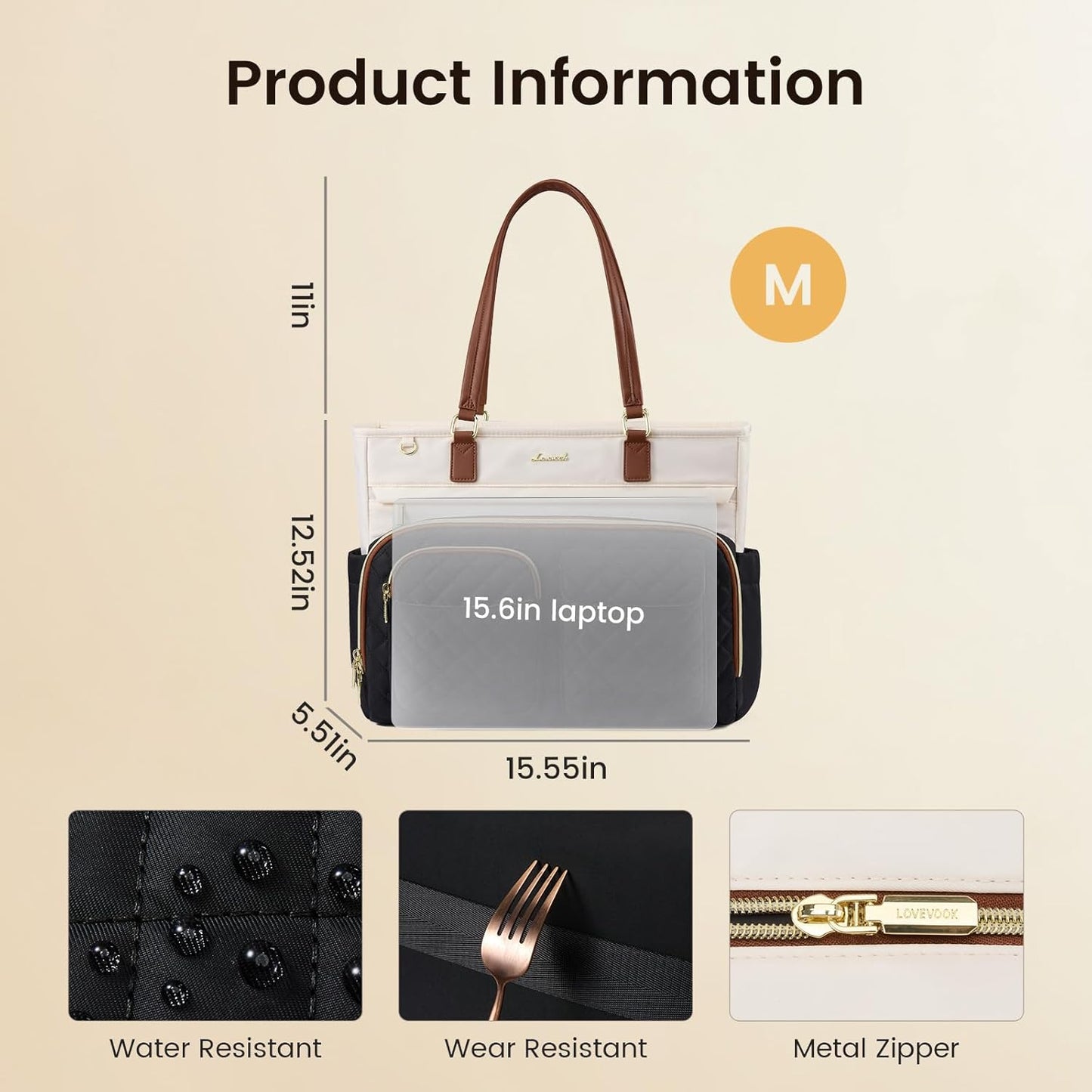 LOVEVOOK 15.6 Inch Teacher Tote Bag for Women Work, Laptop Bag with Large Cup Holder, Nurse Bag with Multi Pocket