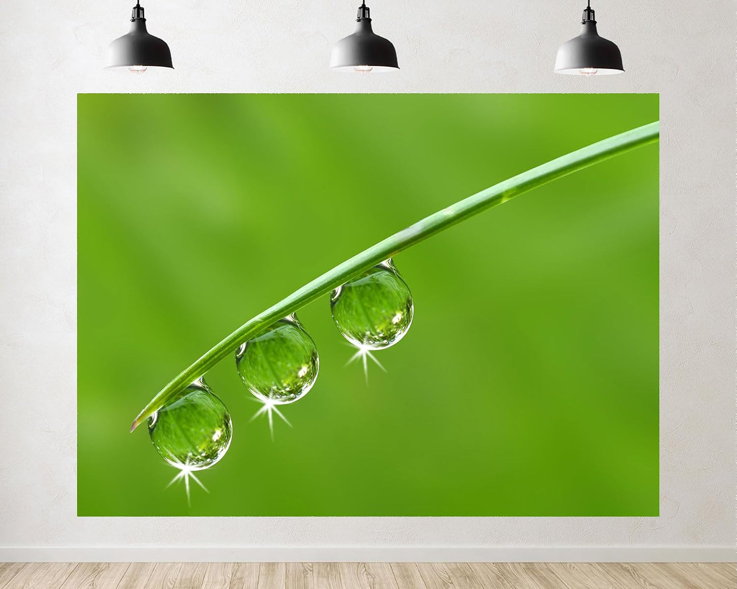 TryKid 8x6ft Green Dewdrop Grass Backdrop Sparkling Water Drop Blade Photography Background Fresh Spring Nature Event