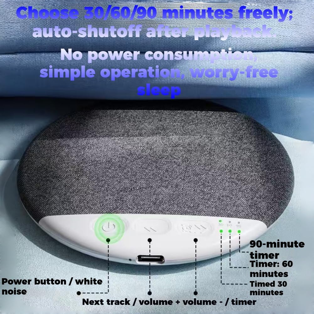 2026 5.4 (Blue*2) New Bluetooth Pillow Speaker for Sleeping, Under Pillow Speaker Bluetooth with White Noise, Ultra