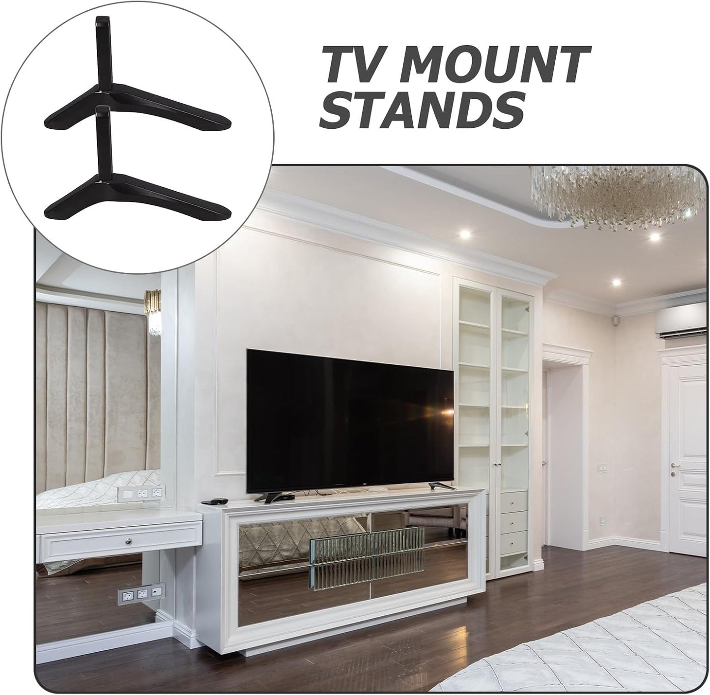 BESPORTBLE Universal Tv Stand Base with Screws Replacement Television Table Support Holder for Desktop Tvs for Home