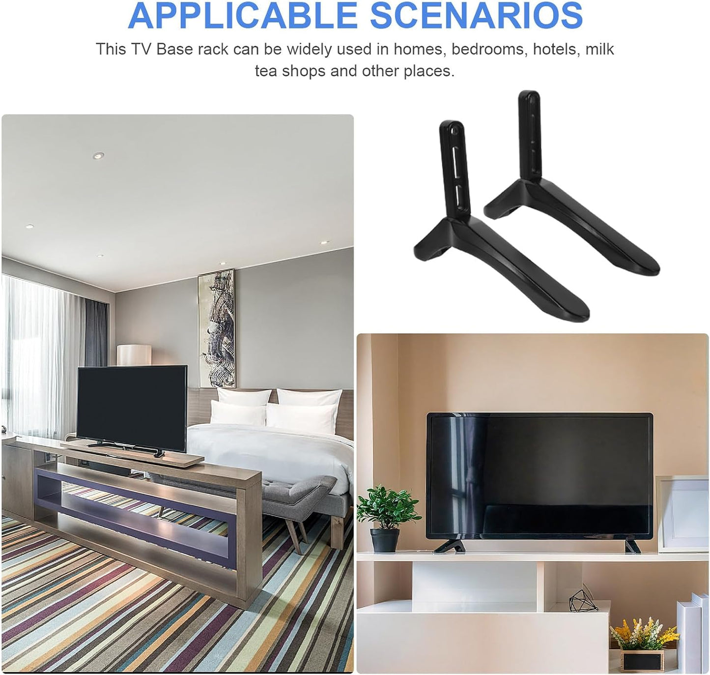 KALLORY Setup Sturdy TV Stand Base with Screws - Perfect for Living Room and Dorm