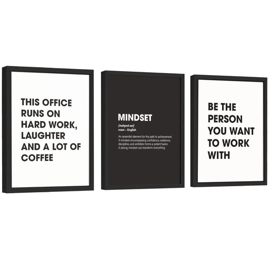 EXCOOL CLUB Teamwork Motivational Quotes Wall Art - 12x16 Mindset Poster Office Pictures, Inspirational Wall Quotes Prints, Black and White Wall Decor for Cubicle Workplace Decorations (UNFRAMED)
