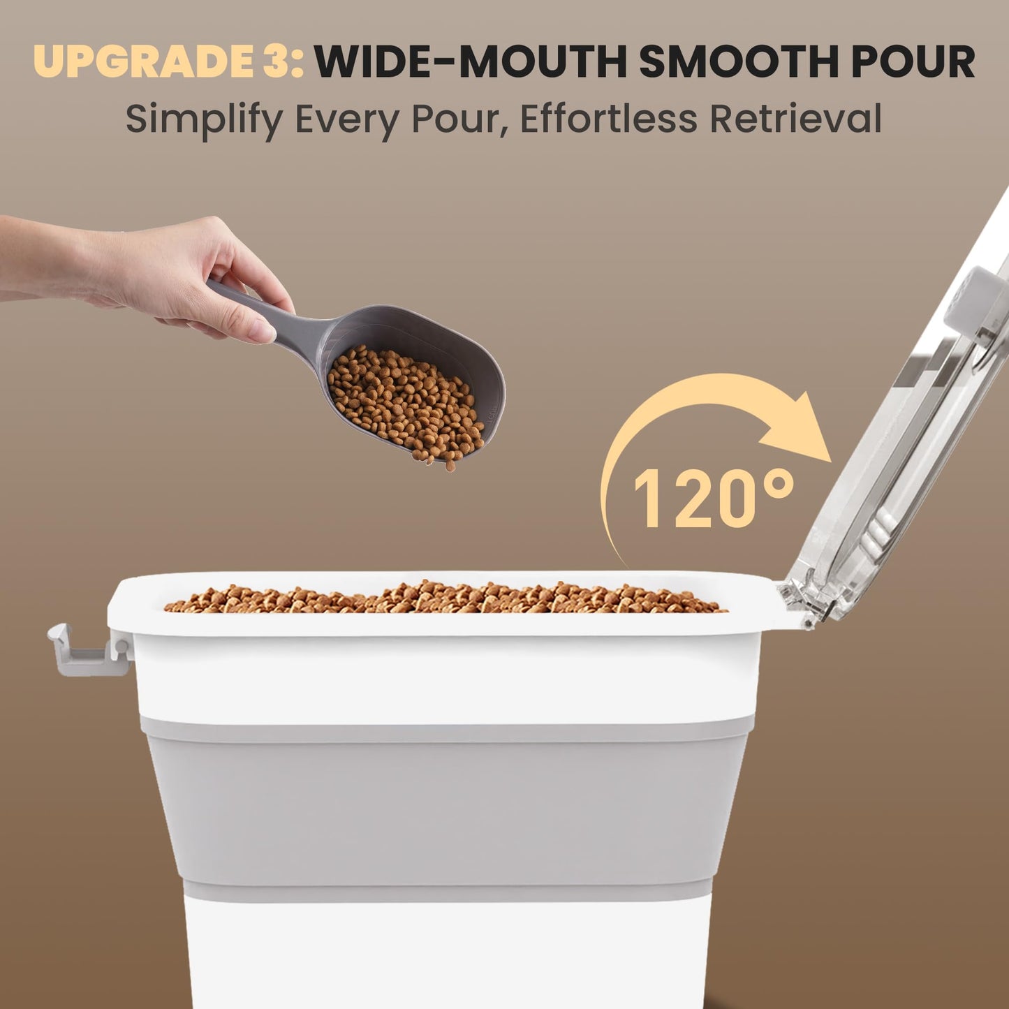 DDMOMMY 20-23 Lbs Dog Food Storage Container, Collapsible Dog Food Container with Transparent Airtight Lid,Multifunctional Pet Food Storage Container for Dog Cat,Rice,Flour,Pet Food Scoop and Dog Bowl