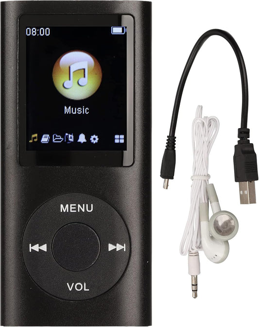 Dan&Dre MP3 1.8 Inch 64G Player, LCD Slim Portable Music Player with Lossless Sound, Aluminum Alloy, Expandable (Black)