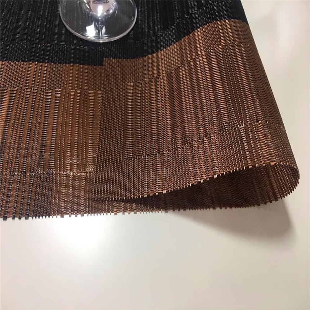 PIGCHCY Placemats,Durable Placemats for Dining Table,Washable Woven Vinyl Kitchen Placemats Set of 4 (Brown)